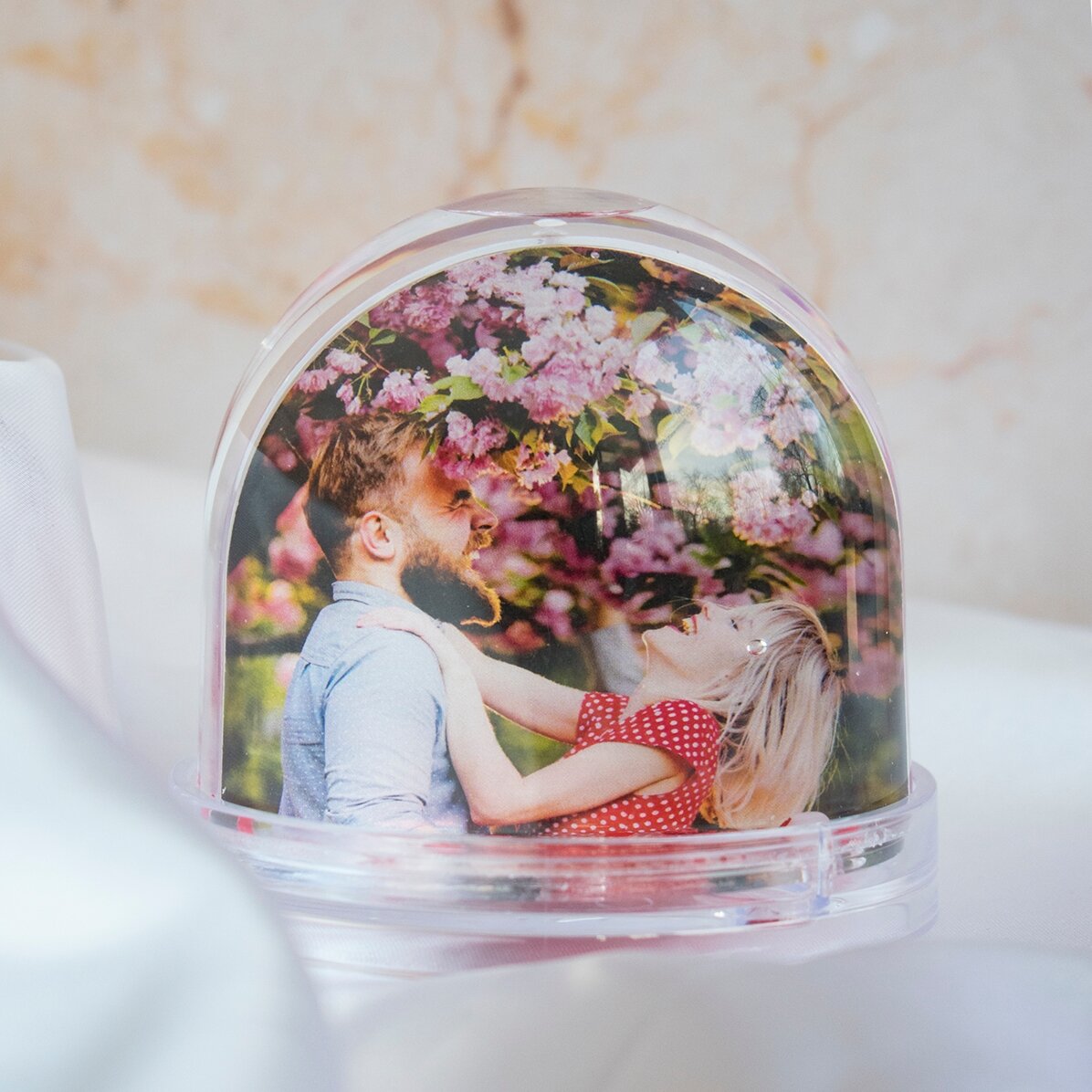 Sfera da scrivania personalizzata con foto e testo - Memories