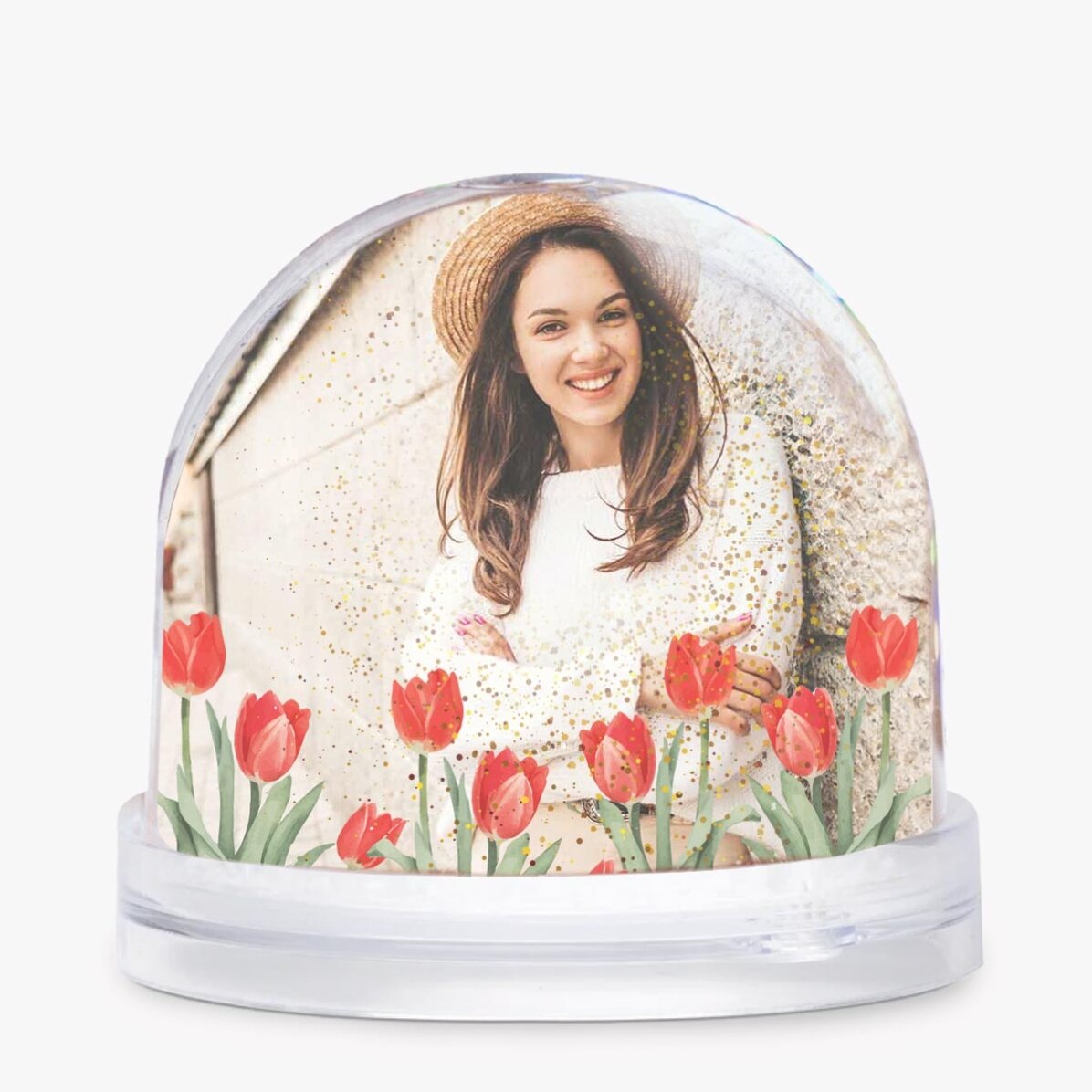 Globo da scrivania personalizzato con foto e testo - Una primavera meravigliosa, proprio come te