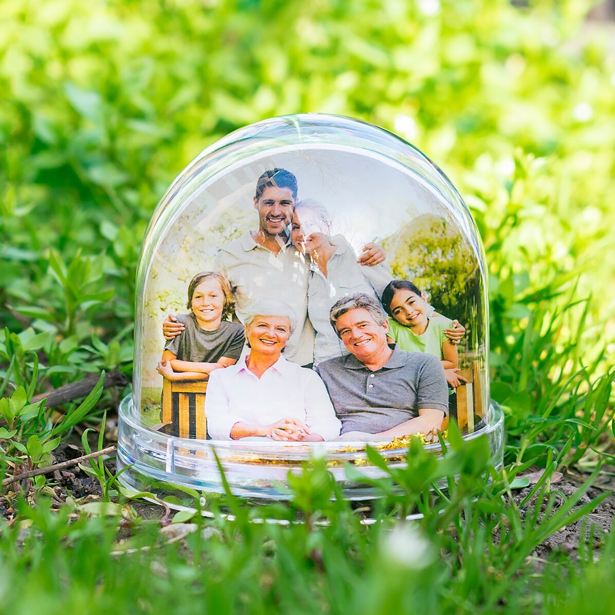 Sfera da scrivania personalizzata con foto e testo - Buona Pasqua!