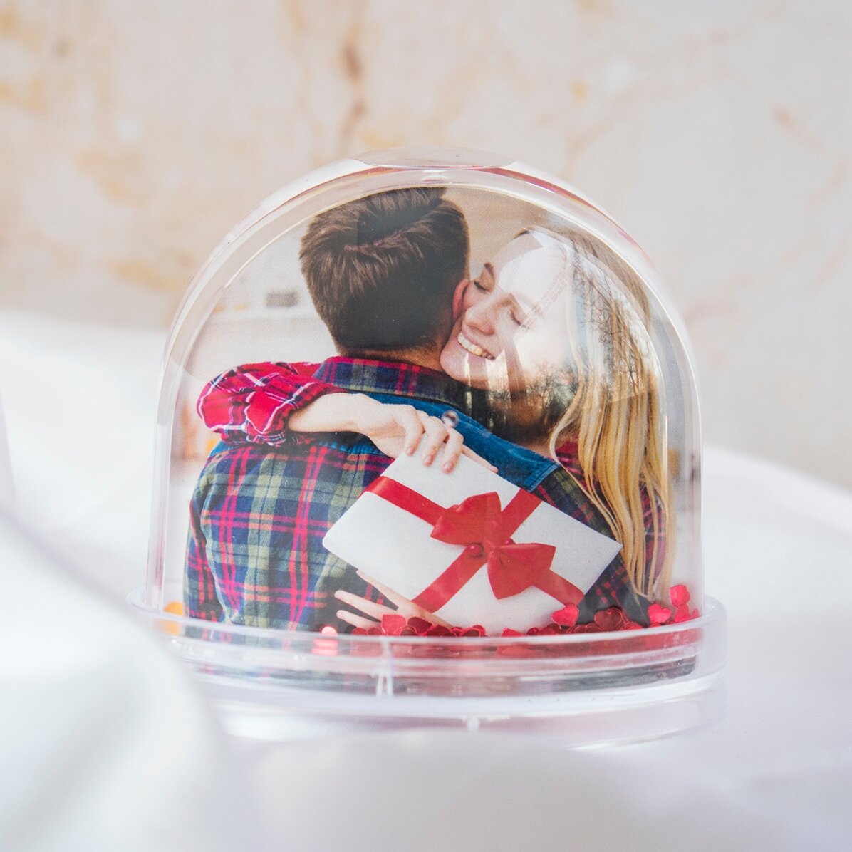 Sfera da scrivania personalizzata con foto e testo - La festa dell