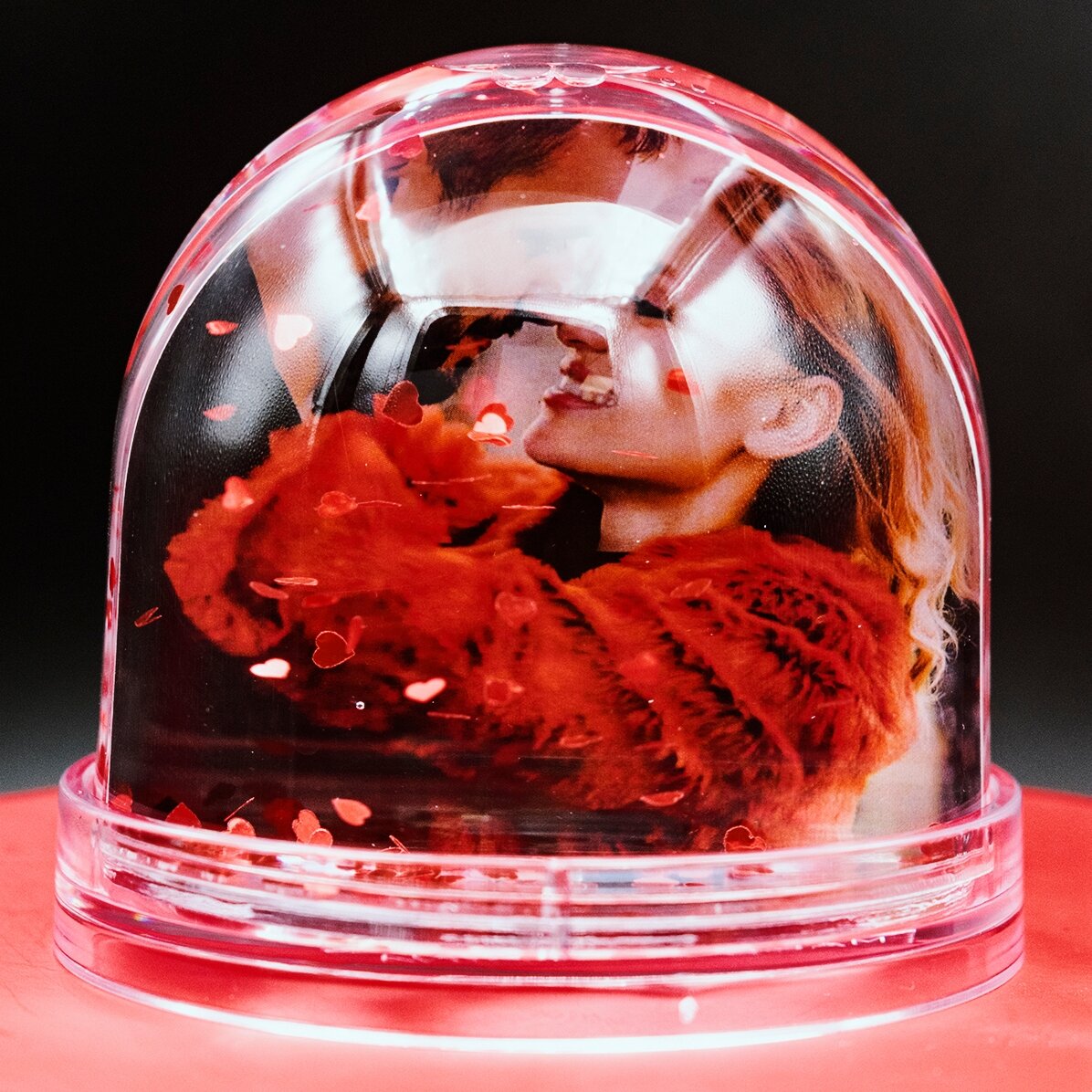 Sfera da scrivania personalizzata con foto e testo - Ti amo!