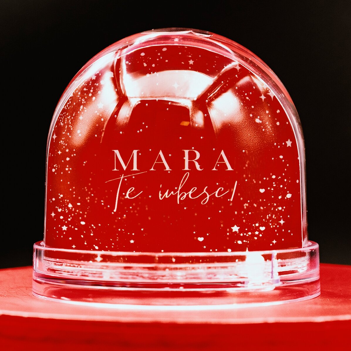 Sfera da scrivania personalizzata con foto e testo - Ti amo!