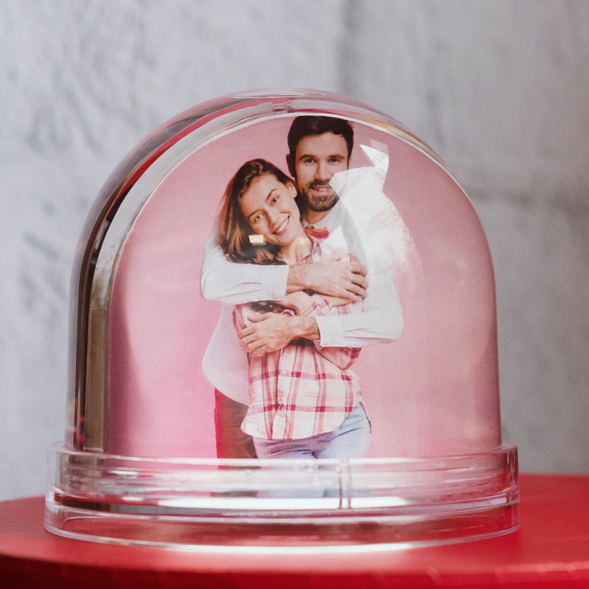 Globo da scrivania personalizzato con foto e testo - San Valentino