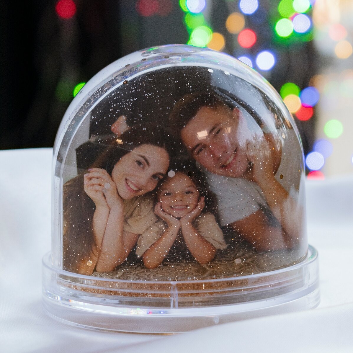 Sfera da scrivania personalizzata con foto e testo - Winter dreams