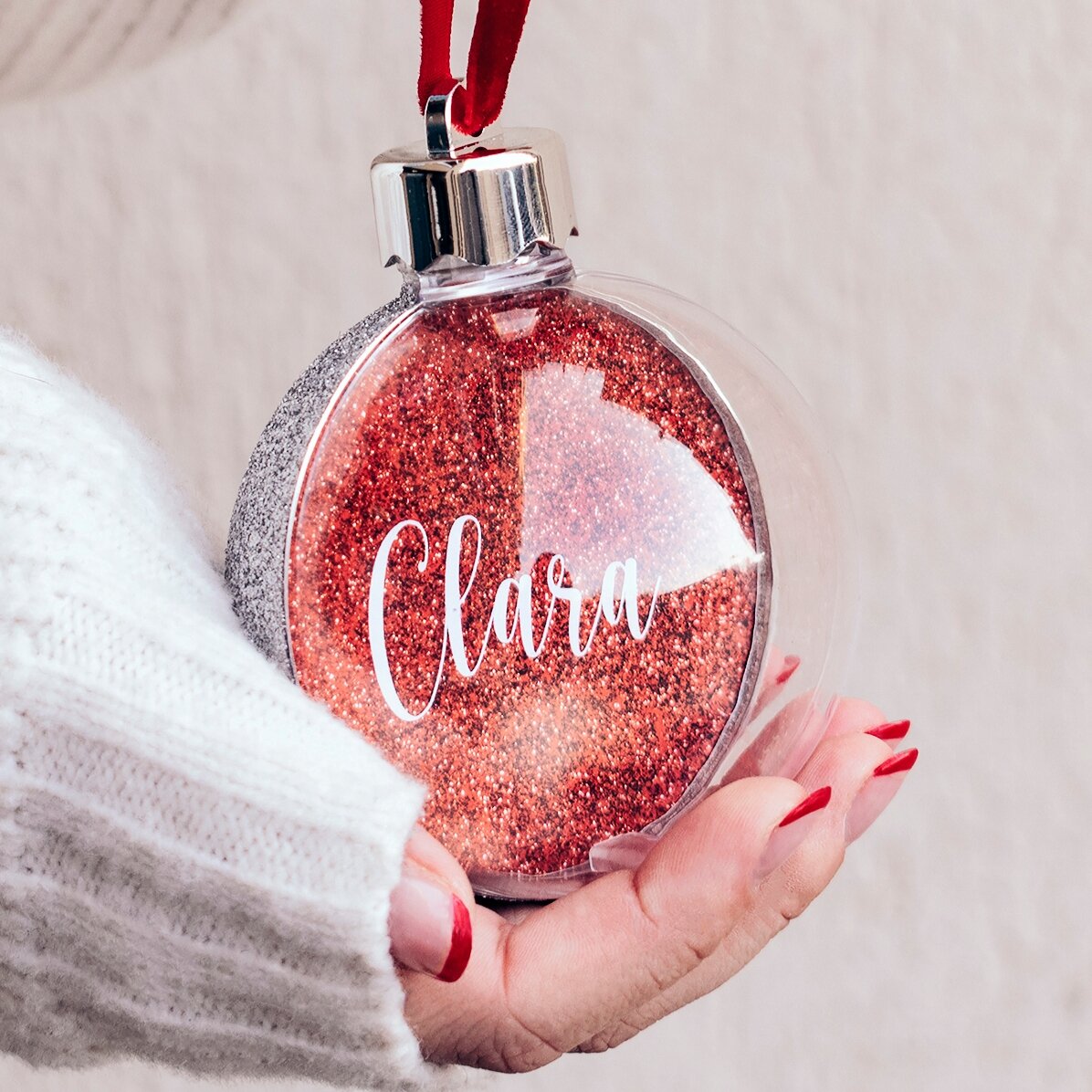 Globo personalizzato con il tuo nome - Glitter rosso