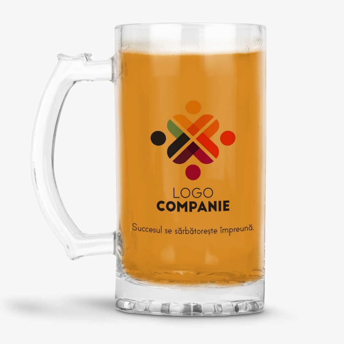 Boccale da birra personalizzato con logo e testo