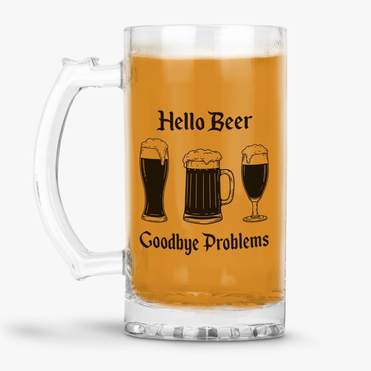 Boccale da birra personalizzato con messaggio - Hello Beer