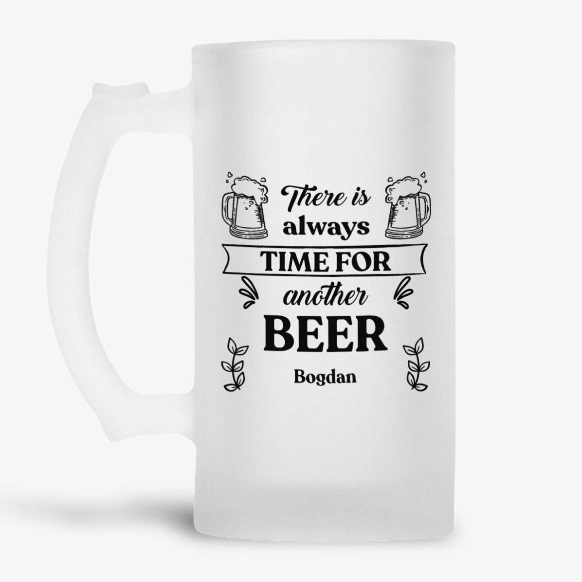 Boccale da birra personalizzato con messaggio - Time for Beer