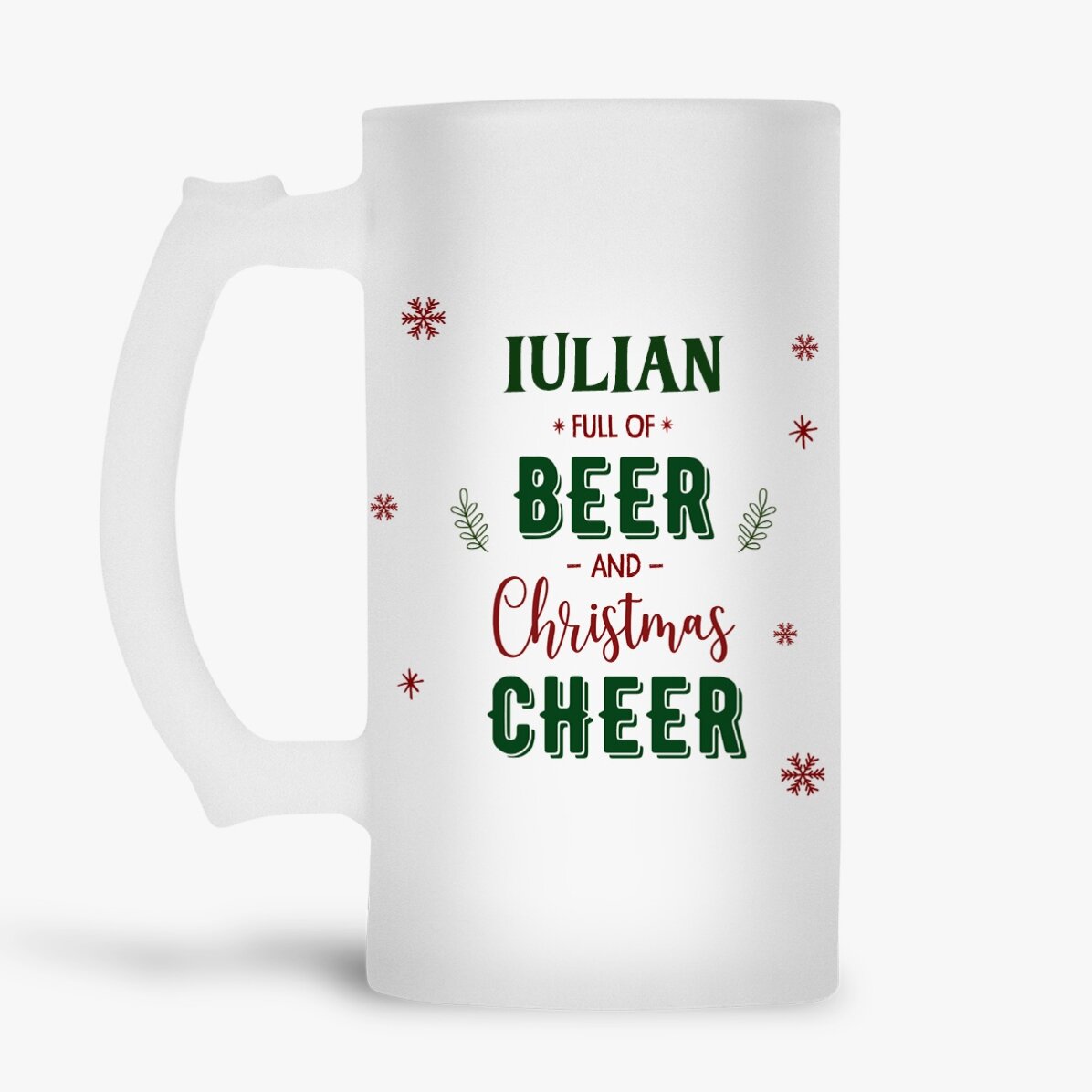 Boccale da birra personalizzato con nome - Christmas cheer