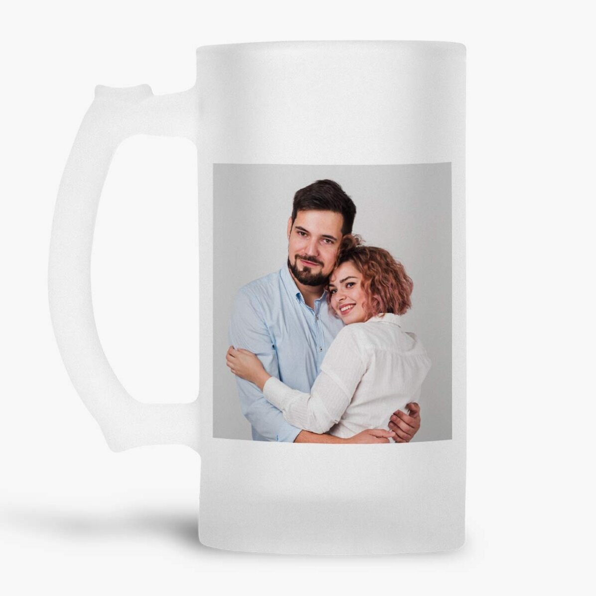 Boccale da birra personalizzato con una foto e un messaggio
