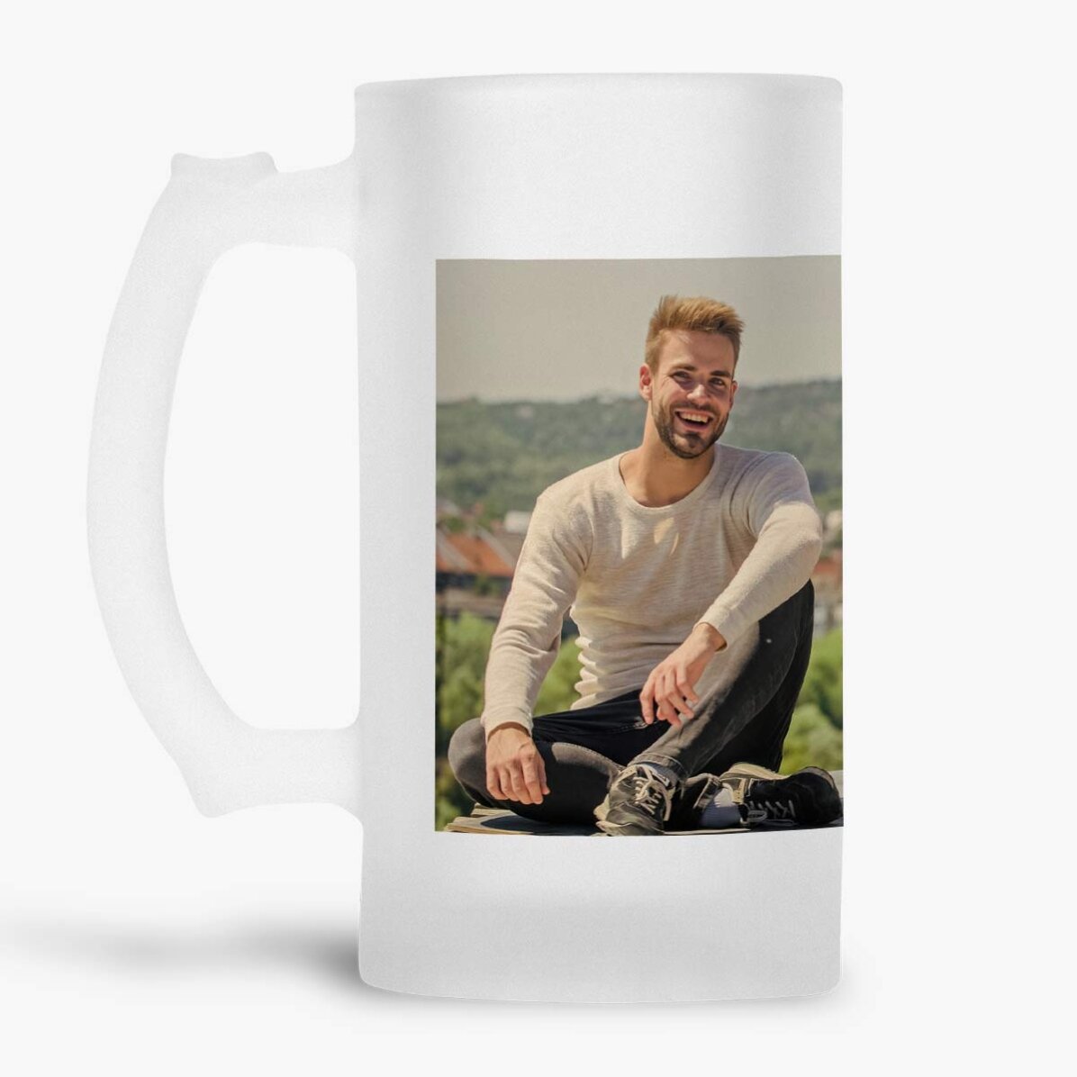 Boccale da birra personalizzato con una foto