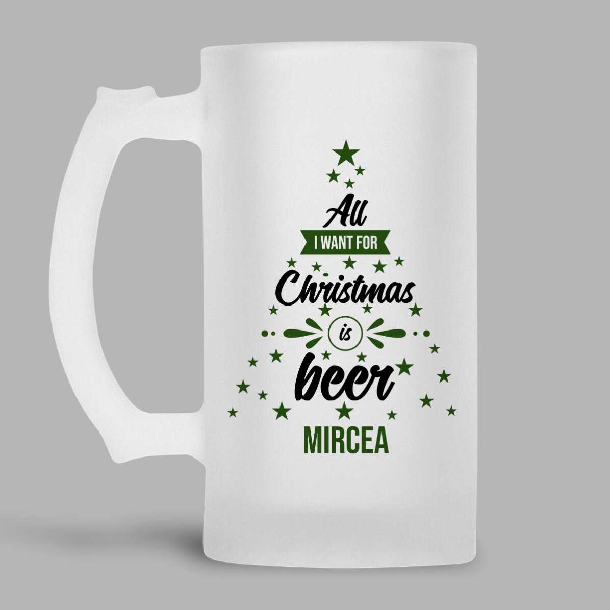 Boccale da birra personalizzato con scritta - All i want for Christmas