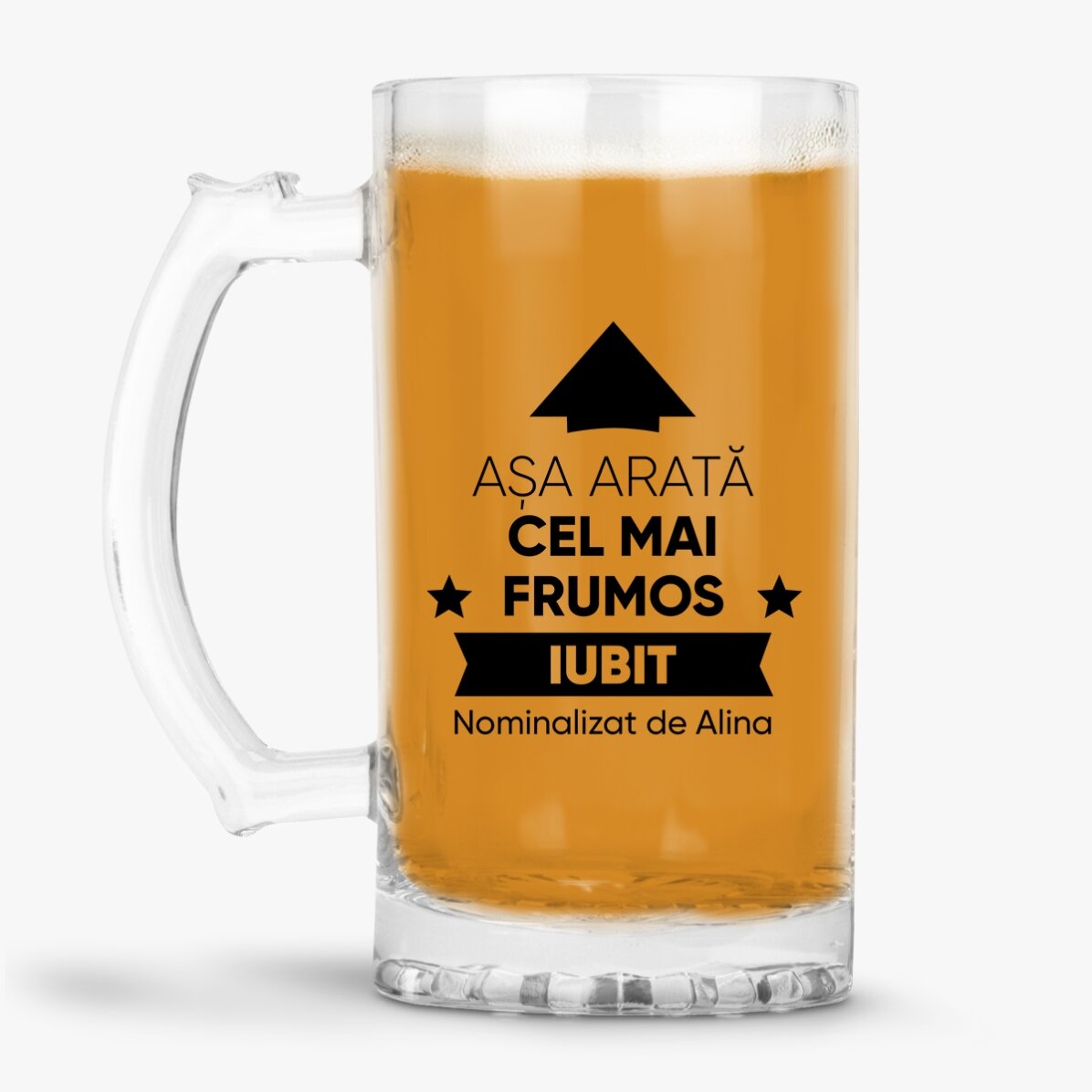 Boccale da birra personalizzato con scritta - Ecco come appare