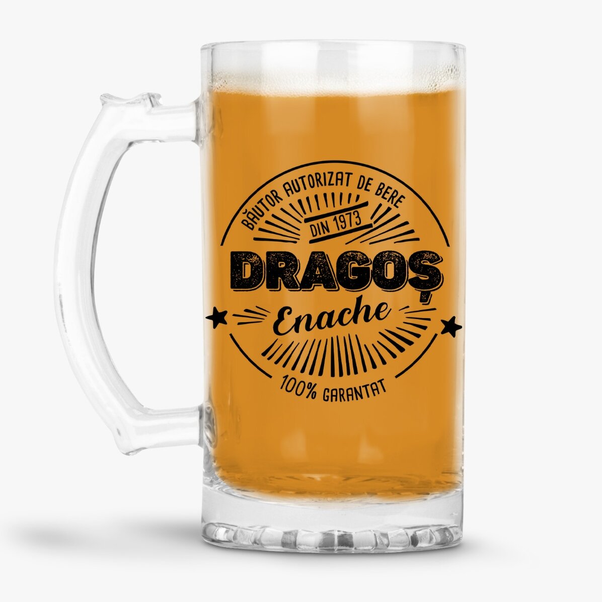 Boccale da birra personalizzato con scritta - Bevitore autorizzato di birra