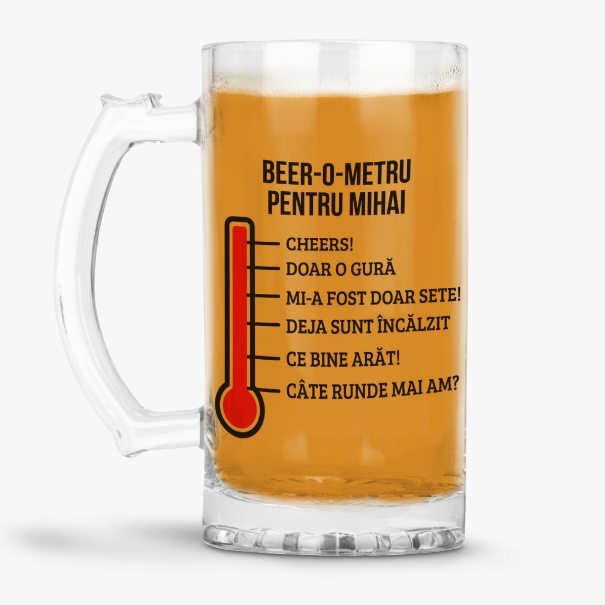 Boccale da birra personalizzato con scritta - Beer-o-meter
