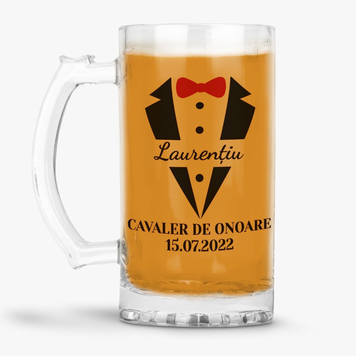 Boccale da birra personalizzato con scritta - Cavaliere