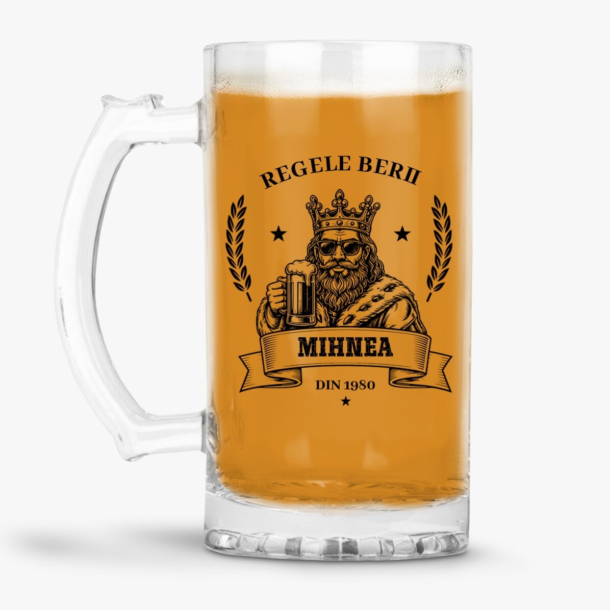 Boccale da birra personalizzato con scritta - Il re della birra