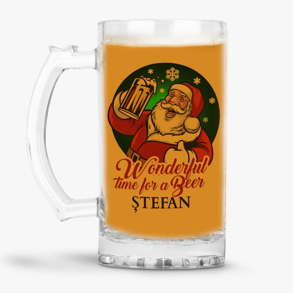 Personalised beer mug with text - Wonderful time for a beer