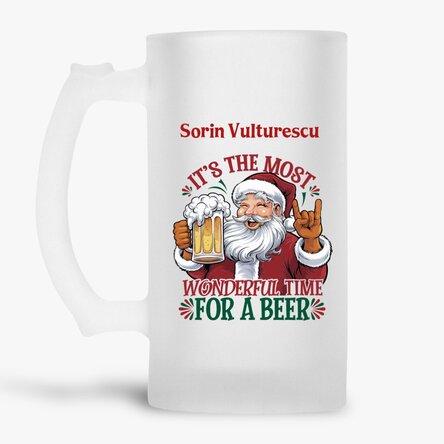 Personalised beer mug with text - Wonderful time