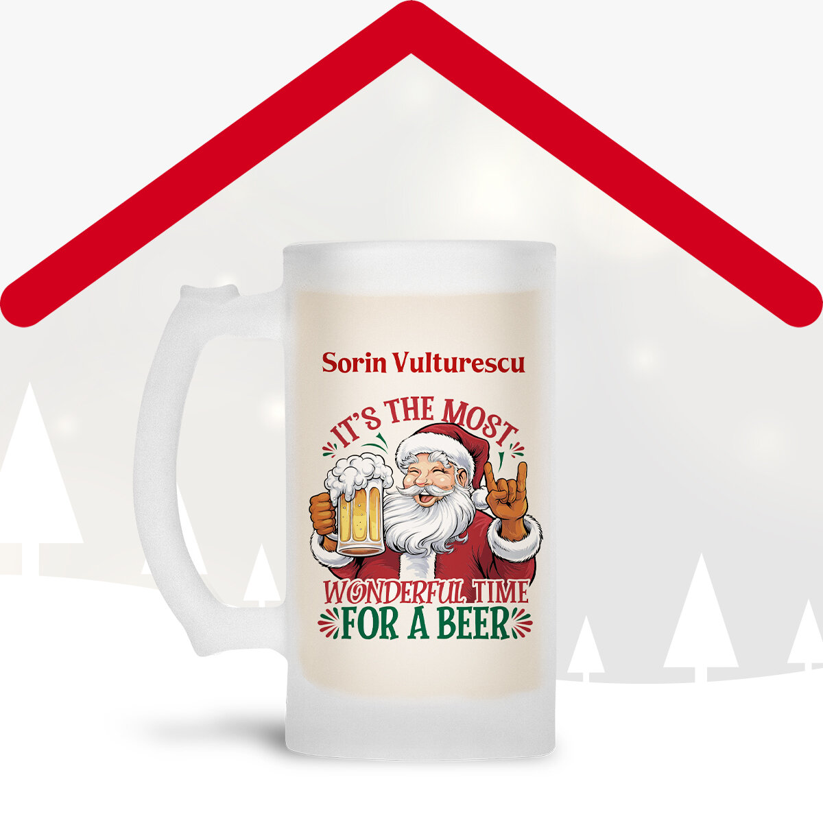 Bicchieri da birra personalizzati per Natale