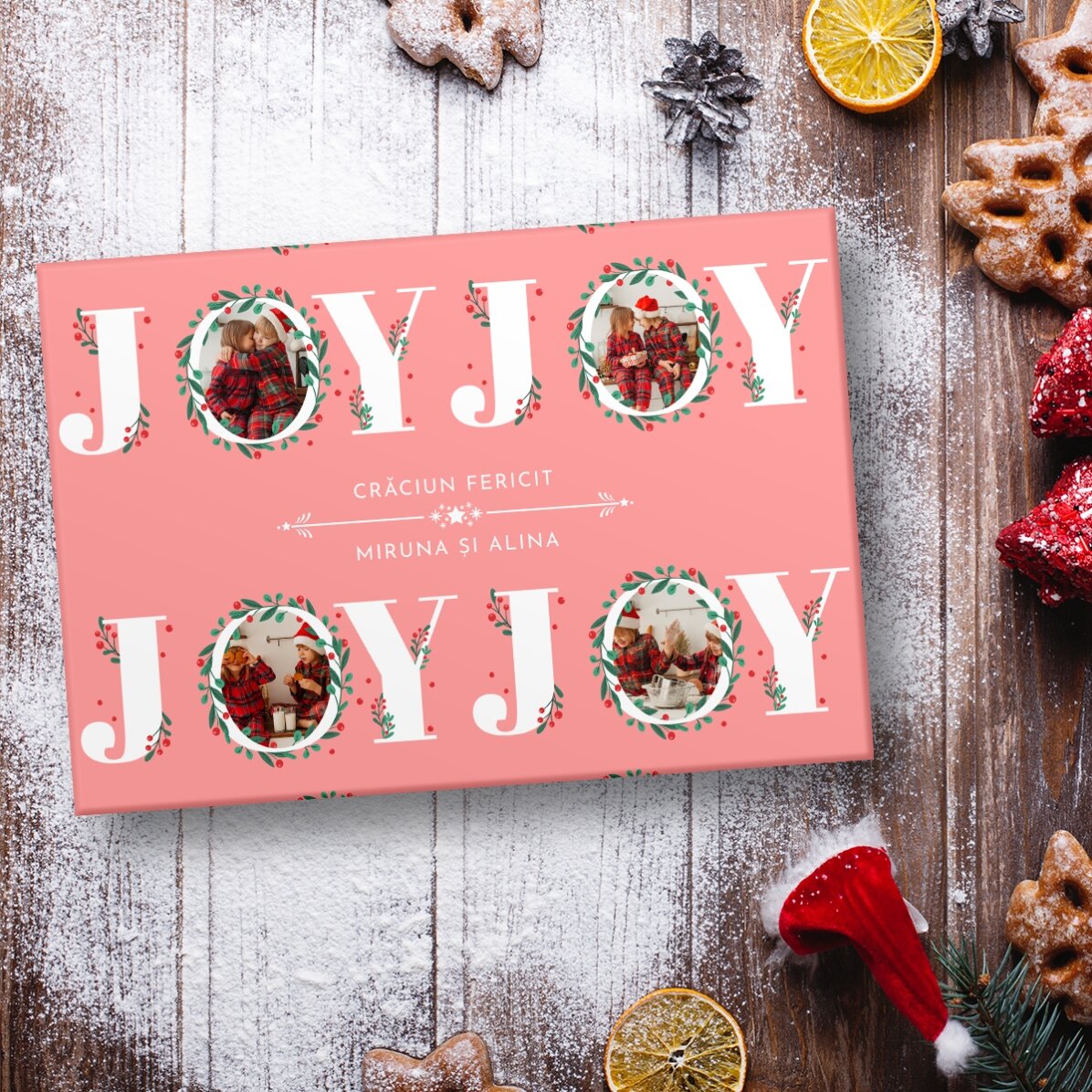 Carta da regalo personalizzata con 12 foto e testo - Joy