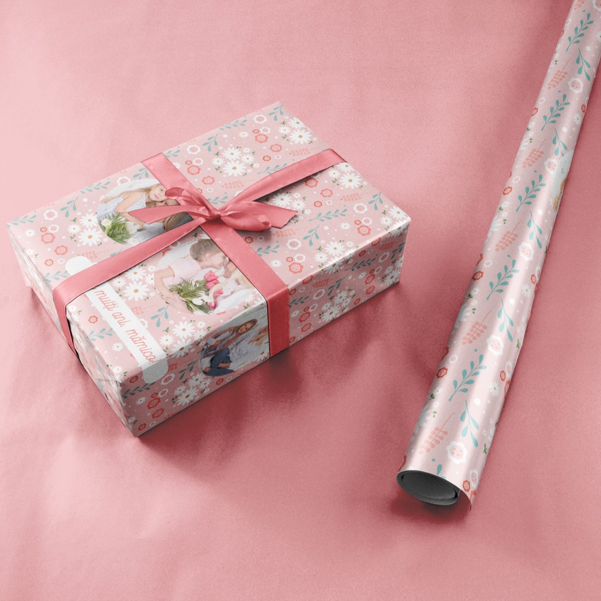 Carta da regalo personalizzata con 3 foto e testo - Fiori di primavera