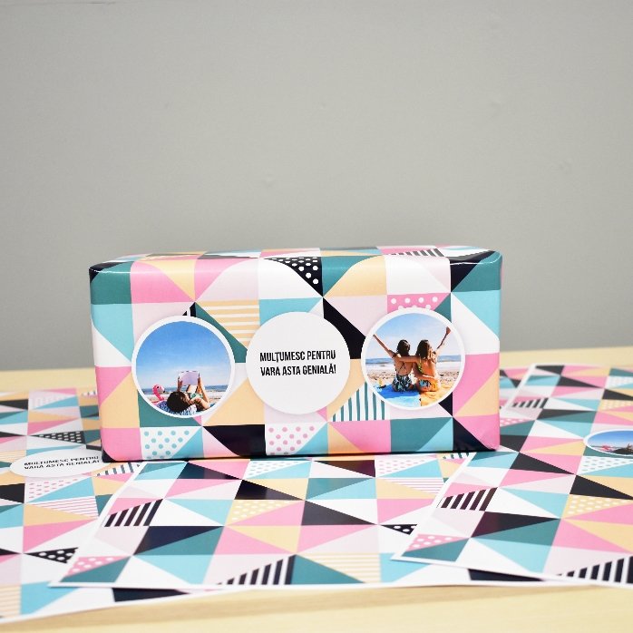 Carta da regalo personalizzata con 2 foto e un testo