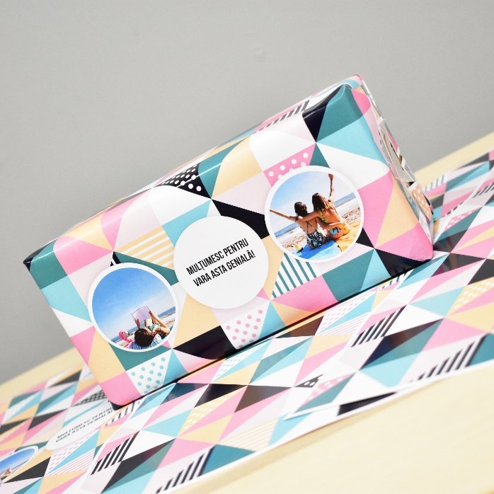 Carta da regalo personalizzata con 2 foto e un testo