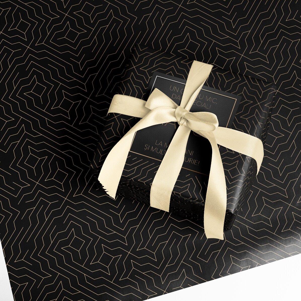 Carta da regalo personalizzata con testo - Nero e oro