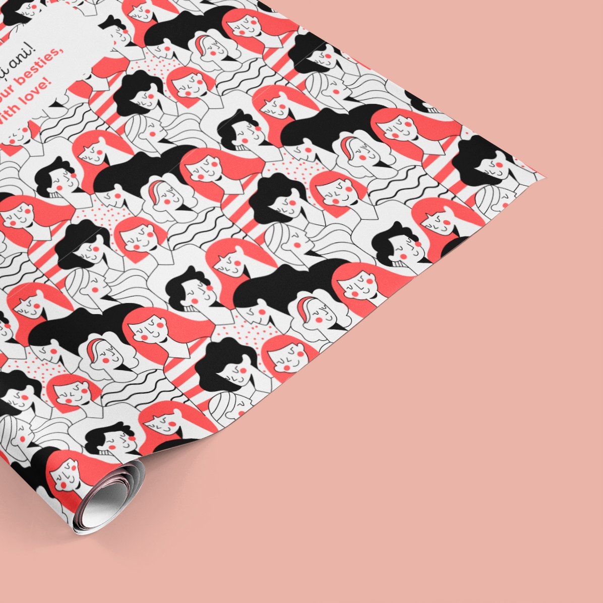 Personalised gift wrapping paper with text - Women