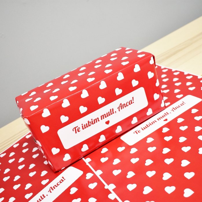 Carta da regalo personalizzata - motivo a cuoricini