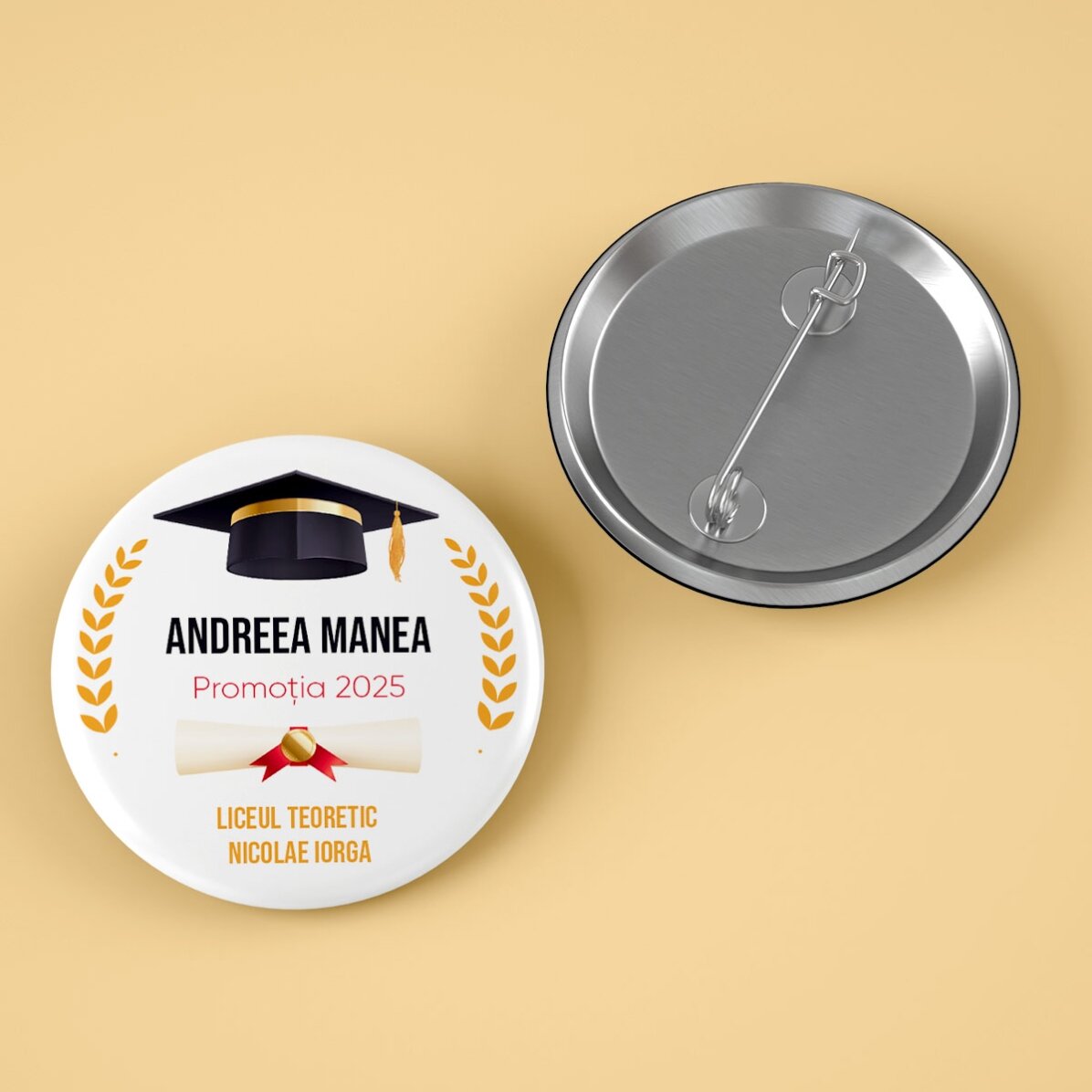 Distintivo personalizzato con messaggio - Laureato