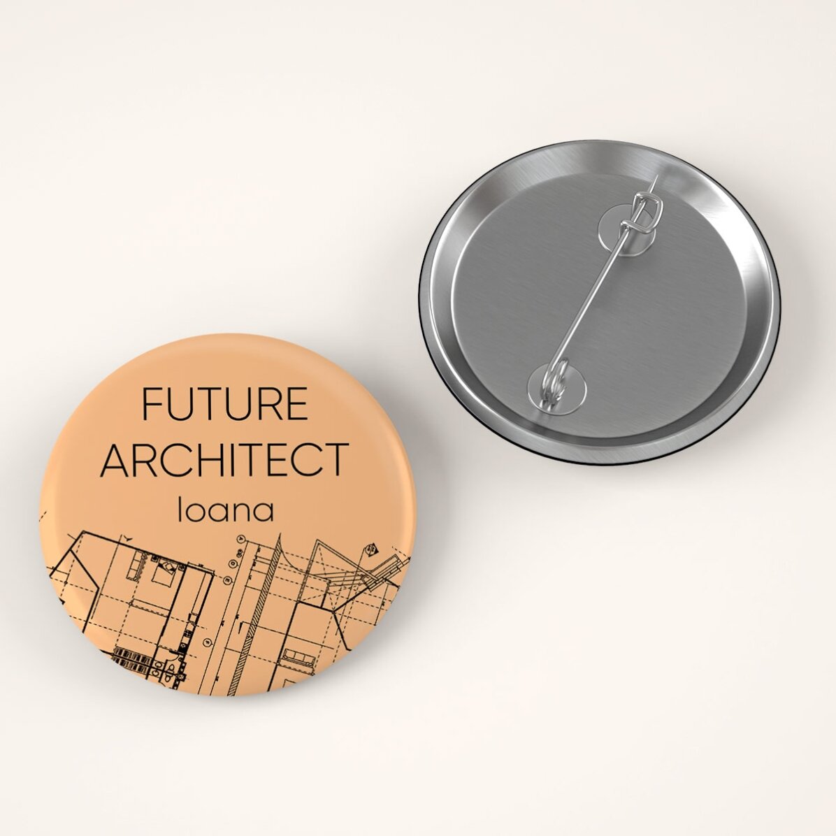 Spilla personalizzata con messaggio - Architetto