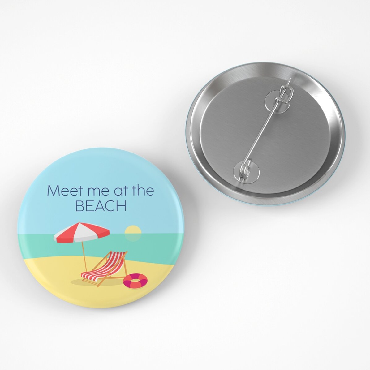 Distintivo personalizzato con messaggio - Beach time