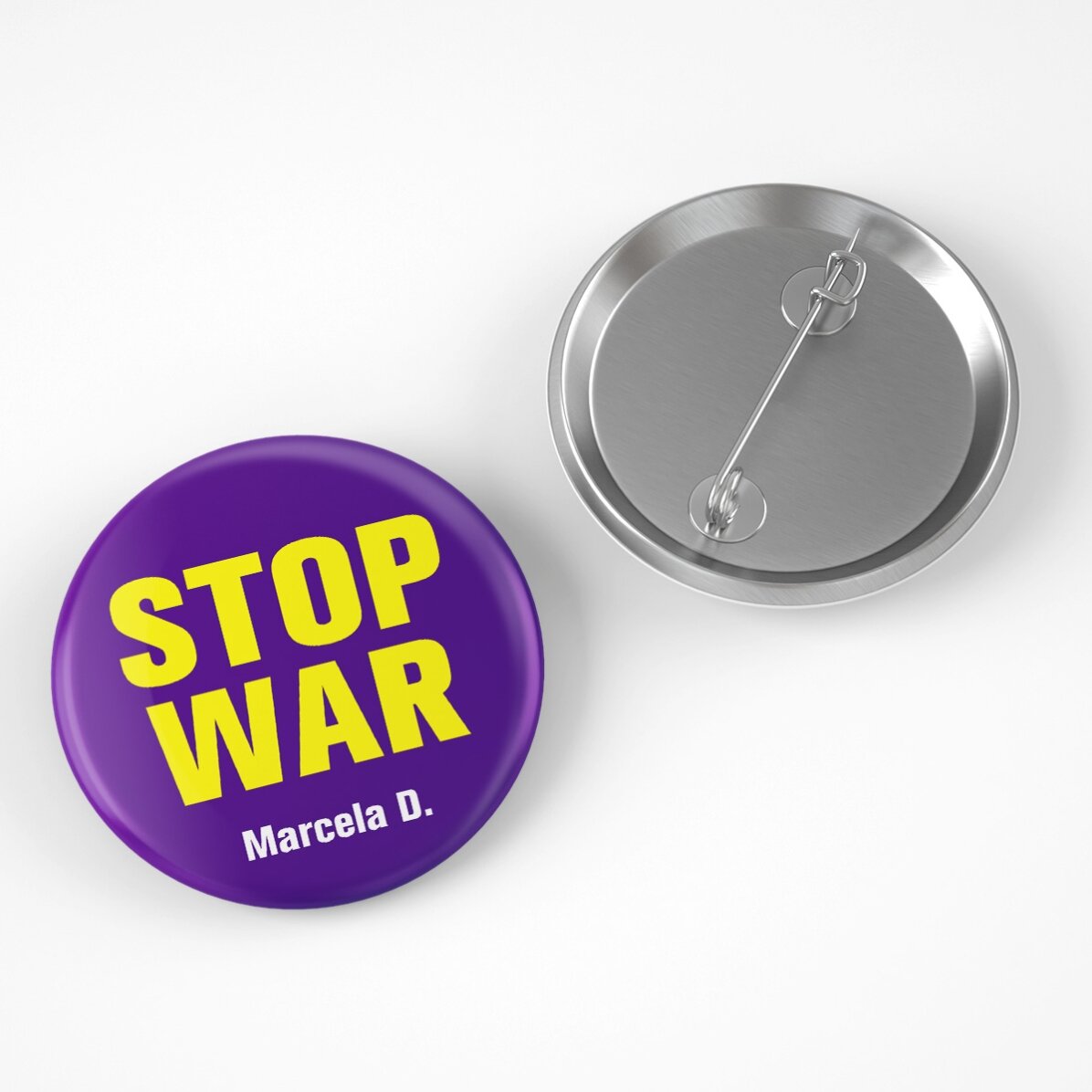 Spilla personalizzata con nome - STOP WAR