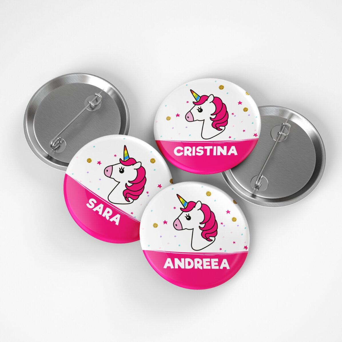 Spilla personalizzata con nome - Unicorno