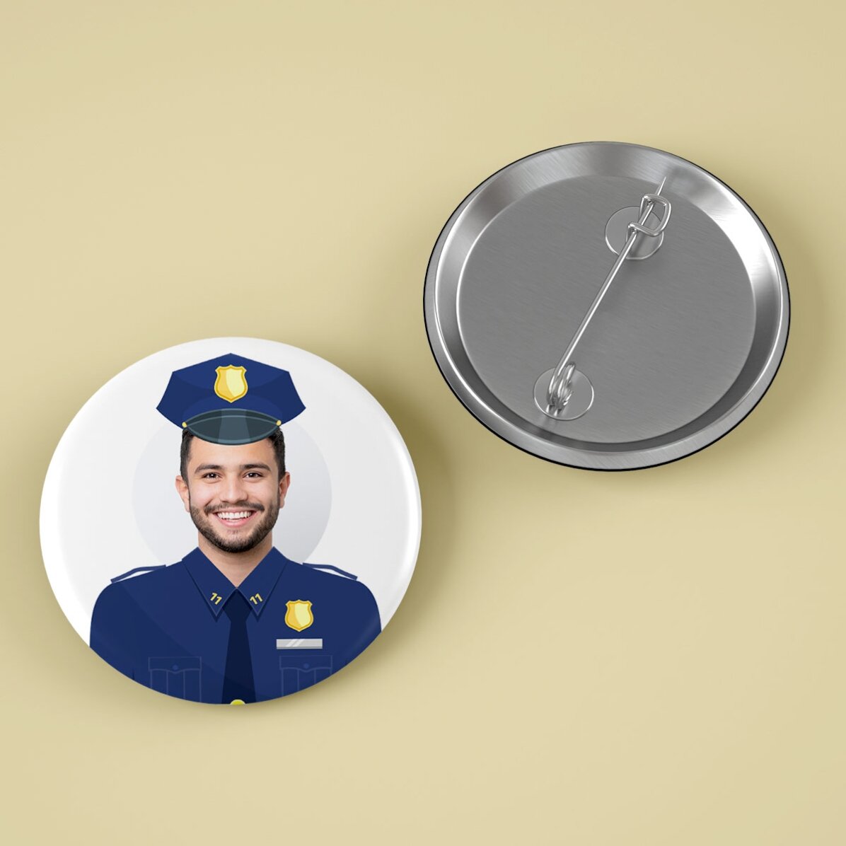 Personalised badge with photo - Police officer