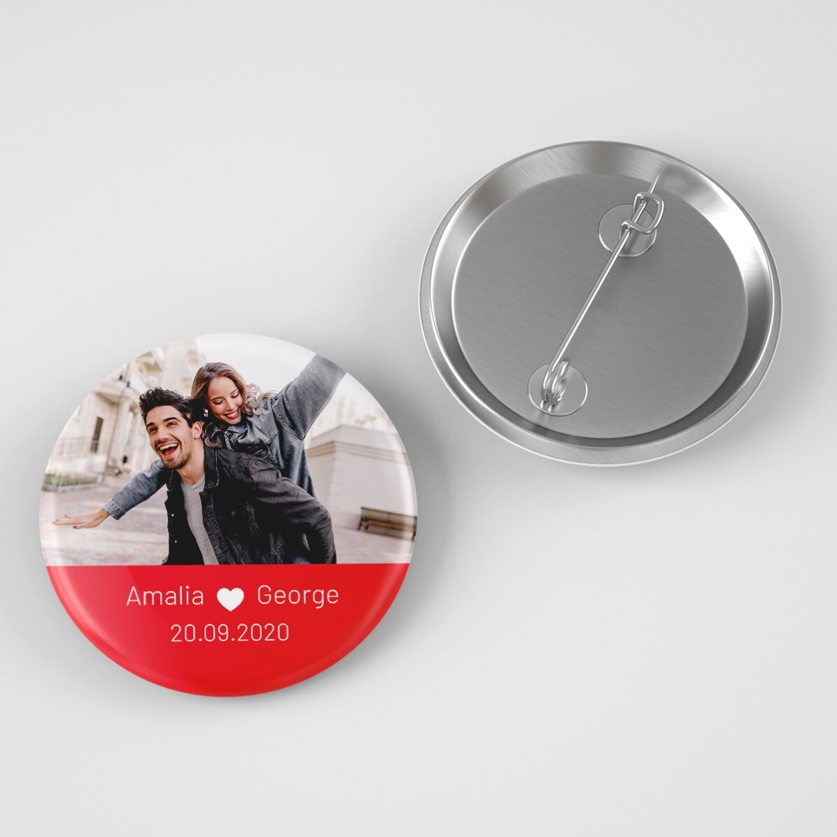 Distintivo personalizzato con foto e testo - Love