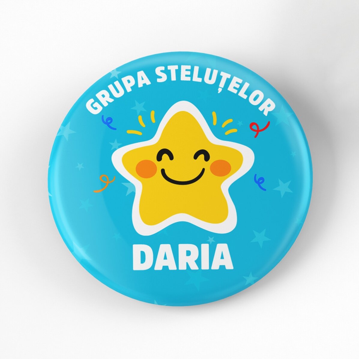 Spilla personalizzata con scritta - Il gruppo delle stelline