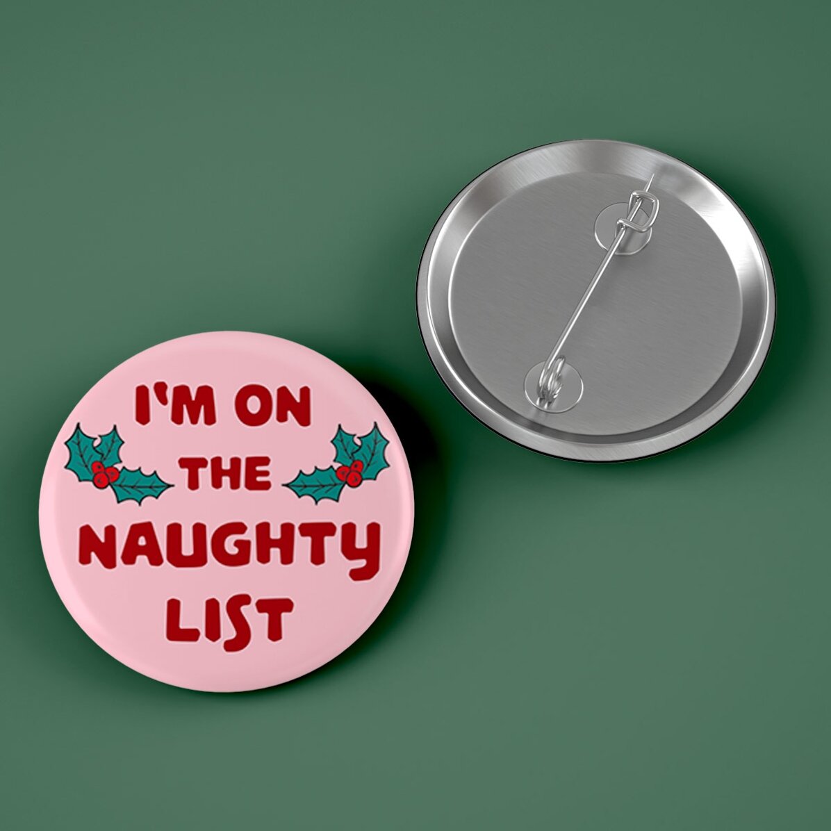 Distintivo personalizzato con scritta - Naughty List