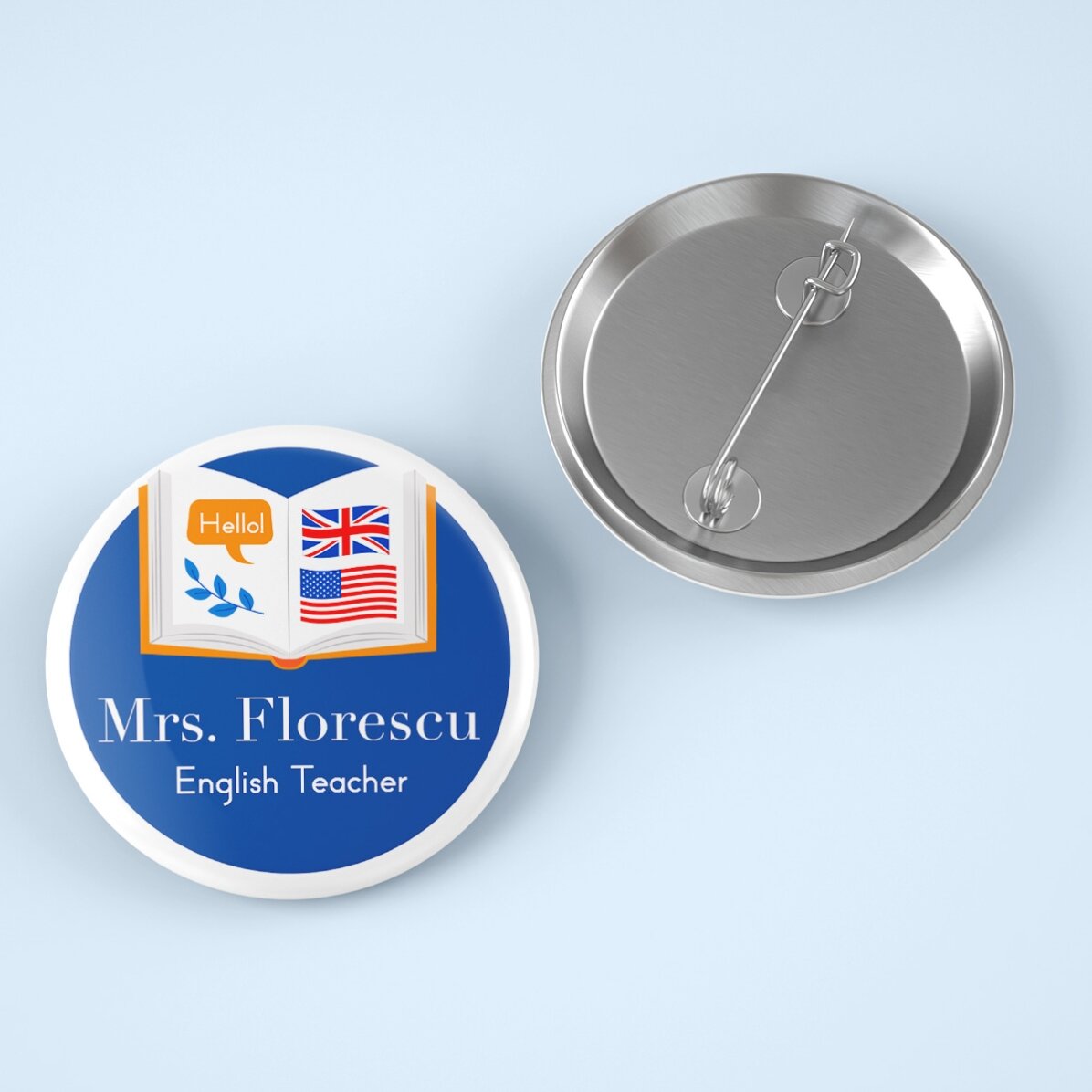 Spilla personalizzata con scritta - Insegnante di inglese