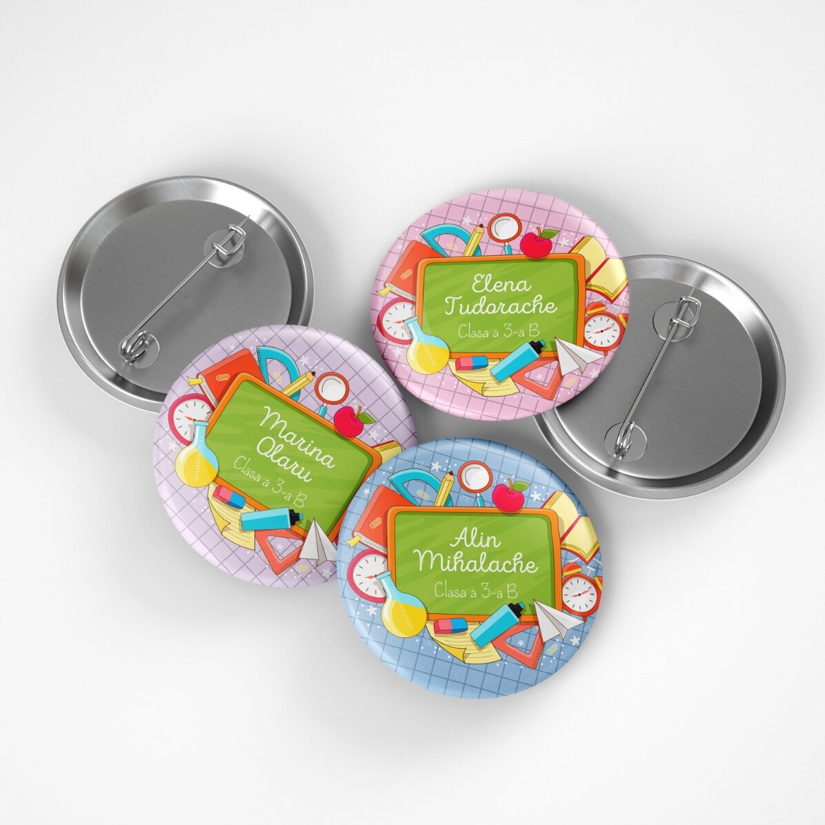 Spilla personalizzata con scritta - Scuola