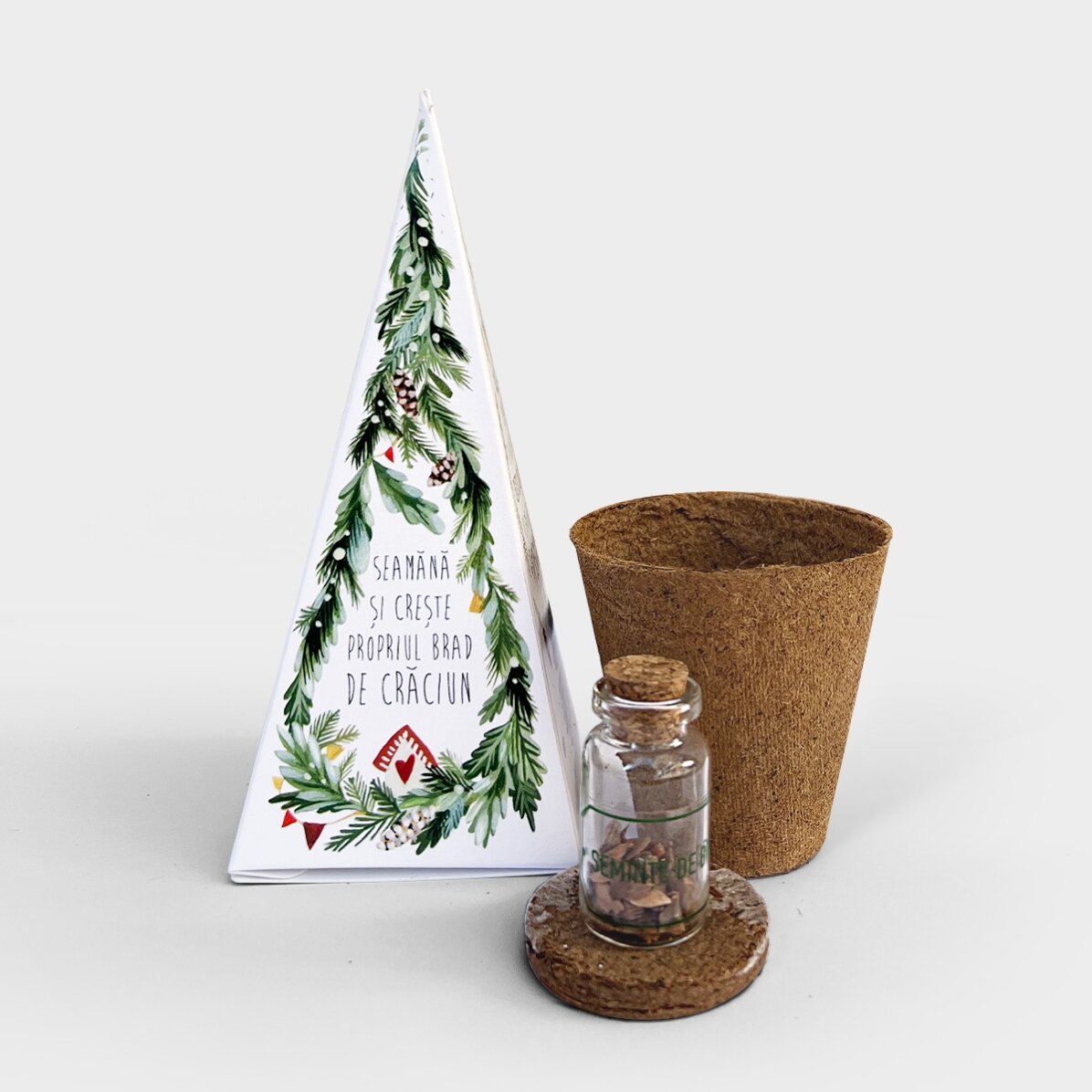 Personalised Christmas tree planting kit with a photo and message - Snowflakes