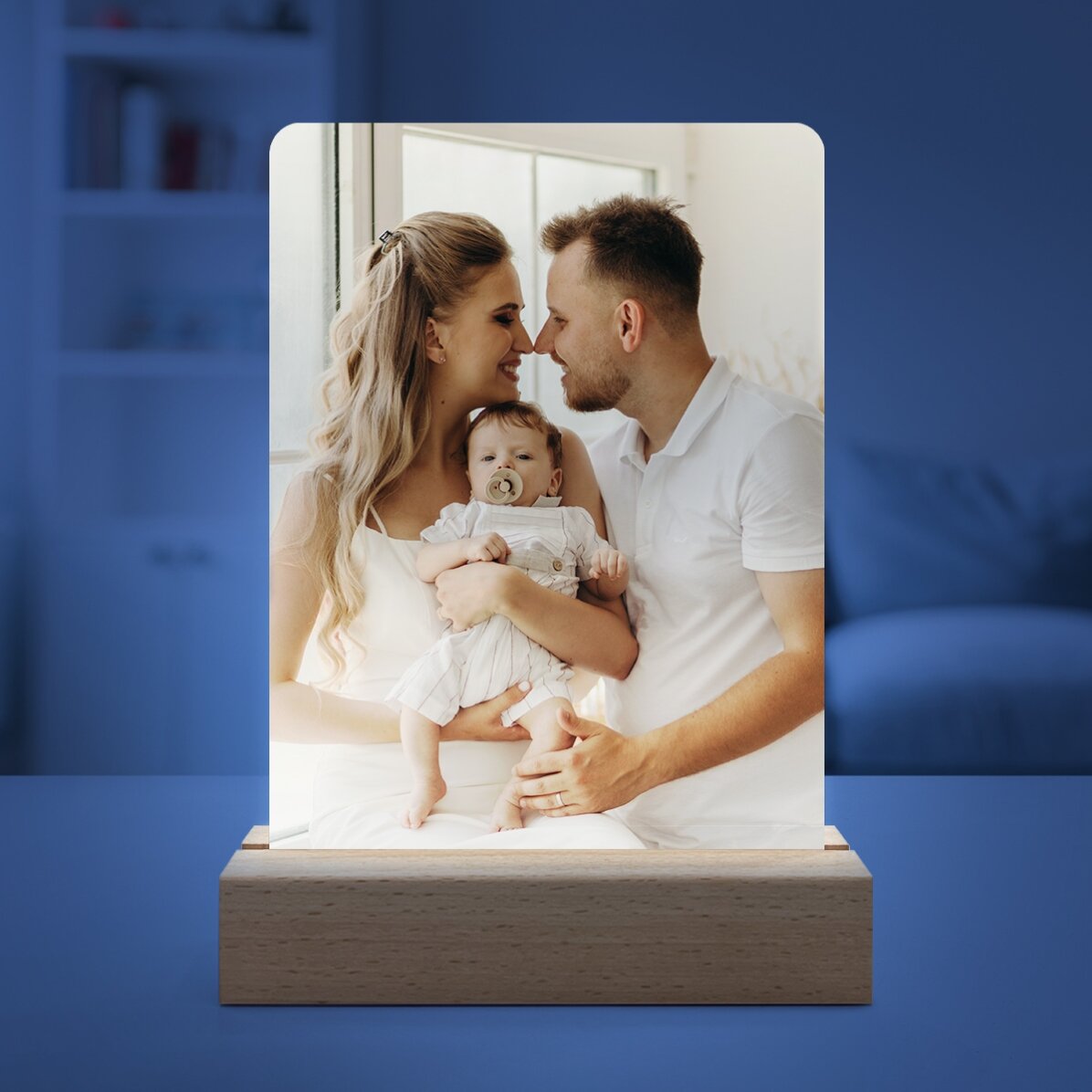 Lampada da comodino a LED personalizzata con una foto