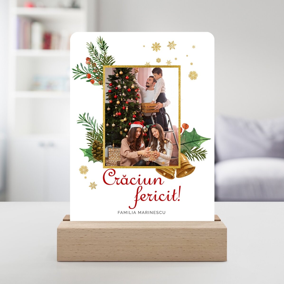 Lampada da comodino a LED personalizzata con foto e testo - Glitter Frame