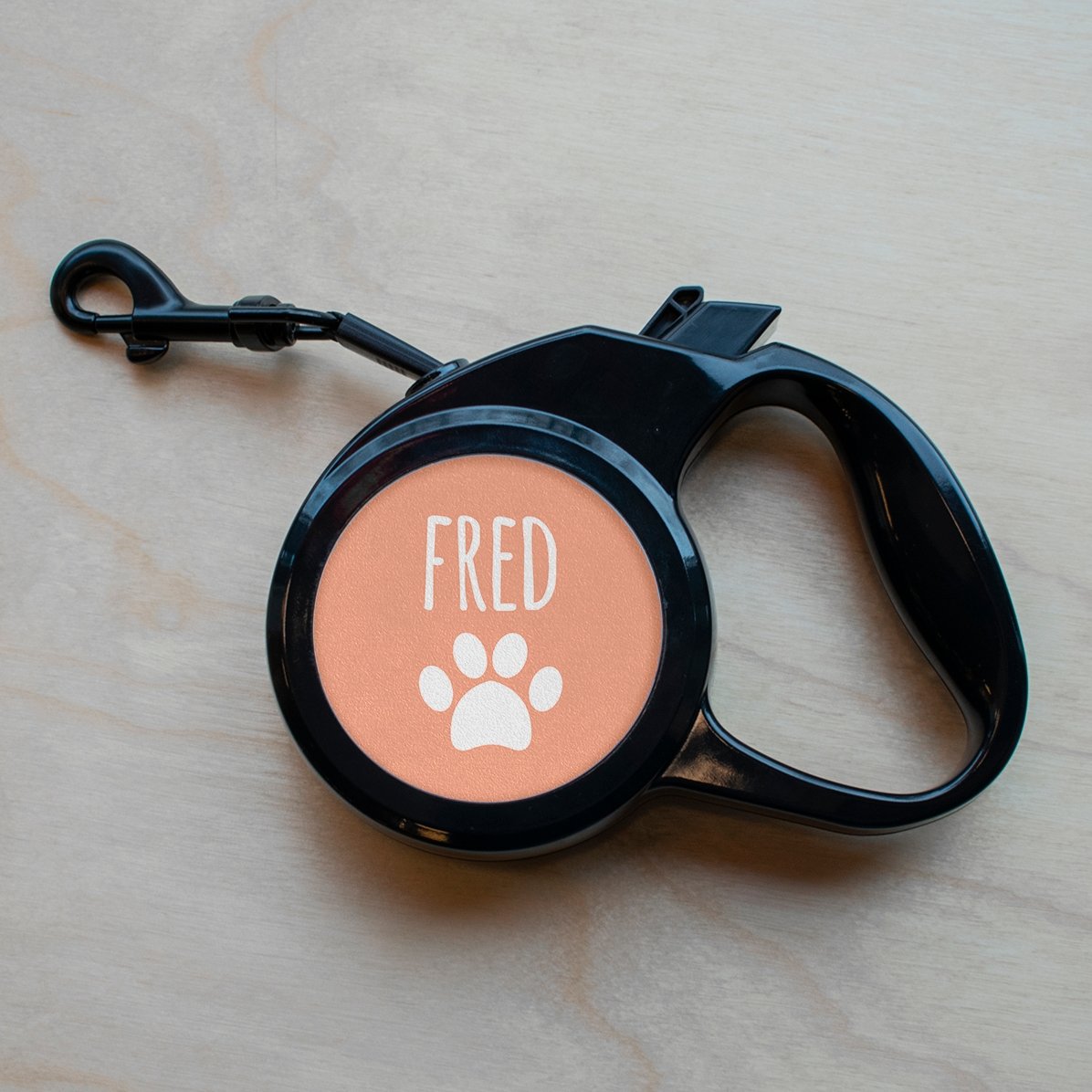 Guinzaglio per cani personalizzato con una foto a forma di cuore e una scritta