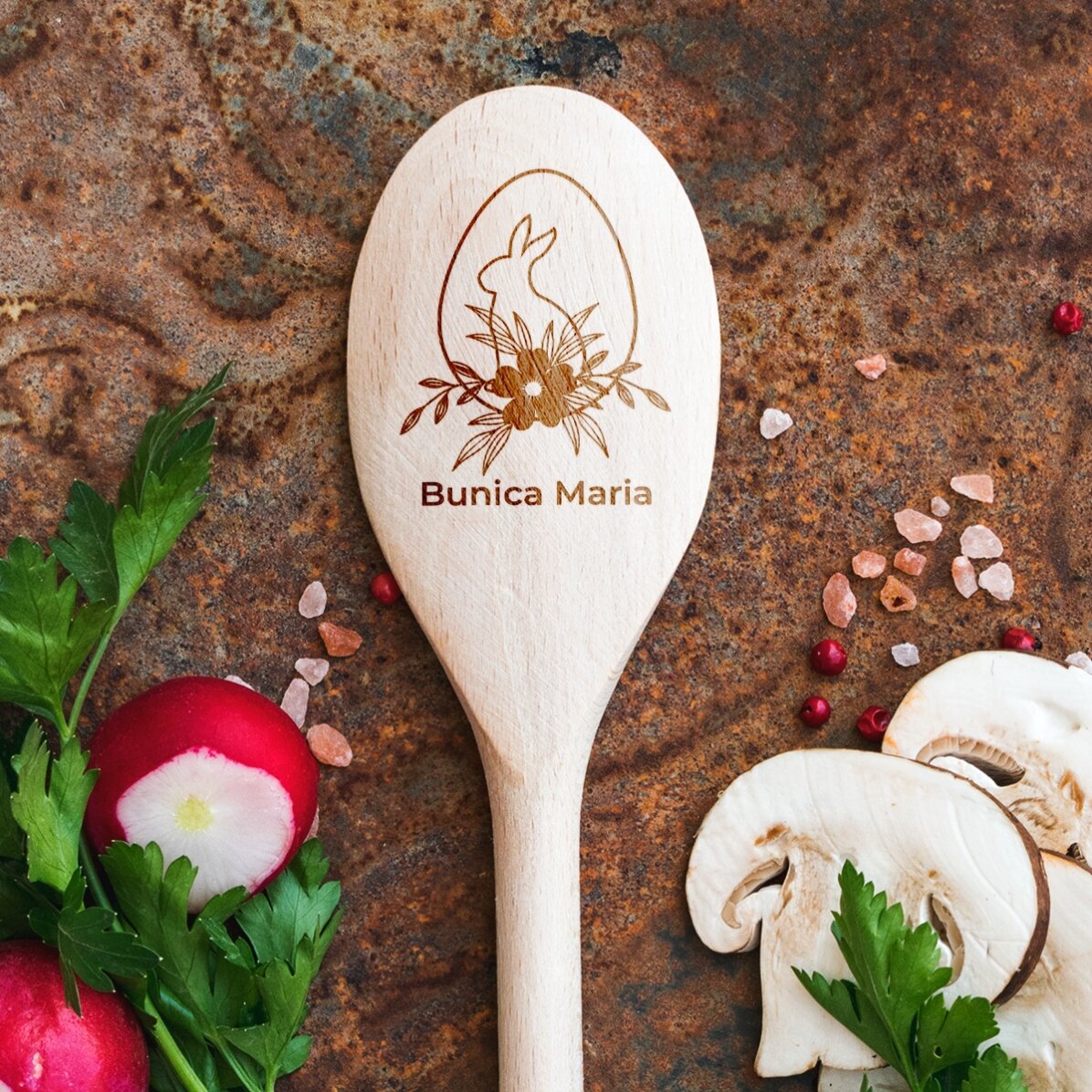 Cucchiaio di legno personalizzato - Coniglietto di Pasqua