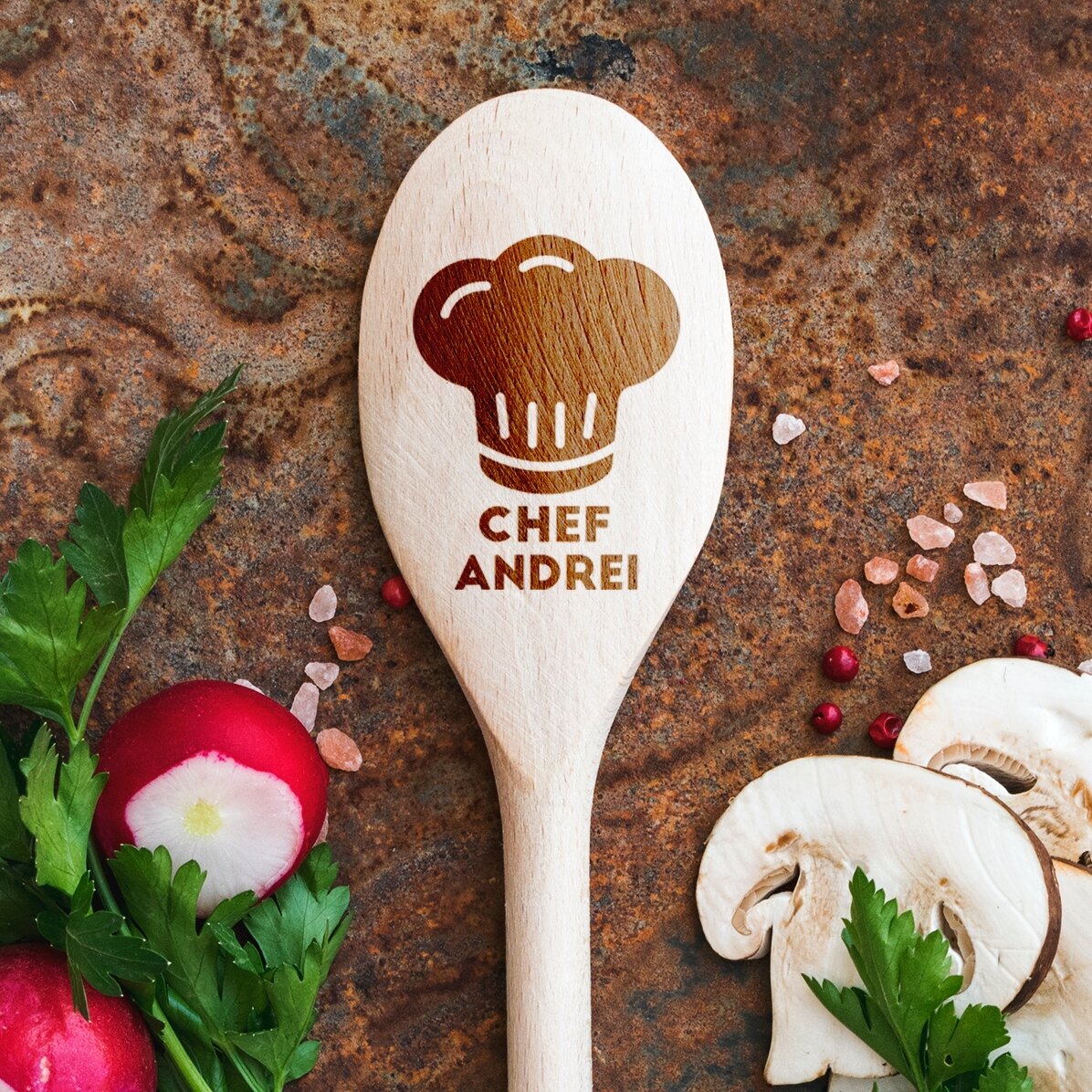 Cucchiaio di legno personalizzato - Chef
