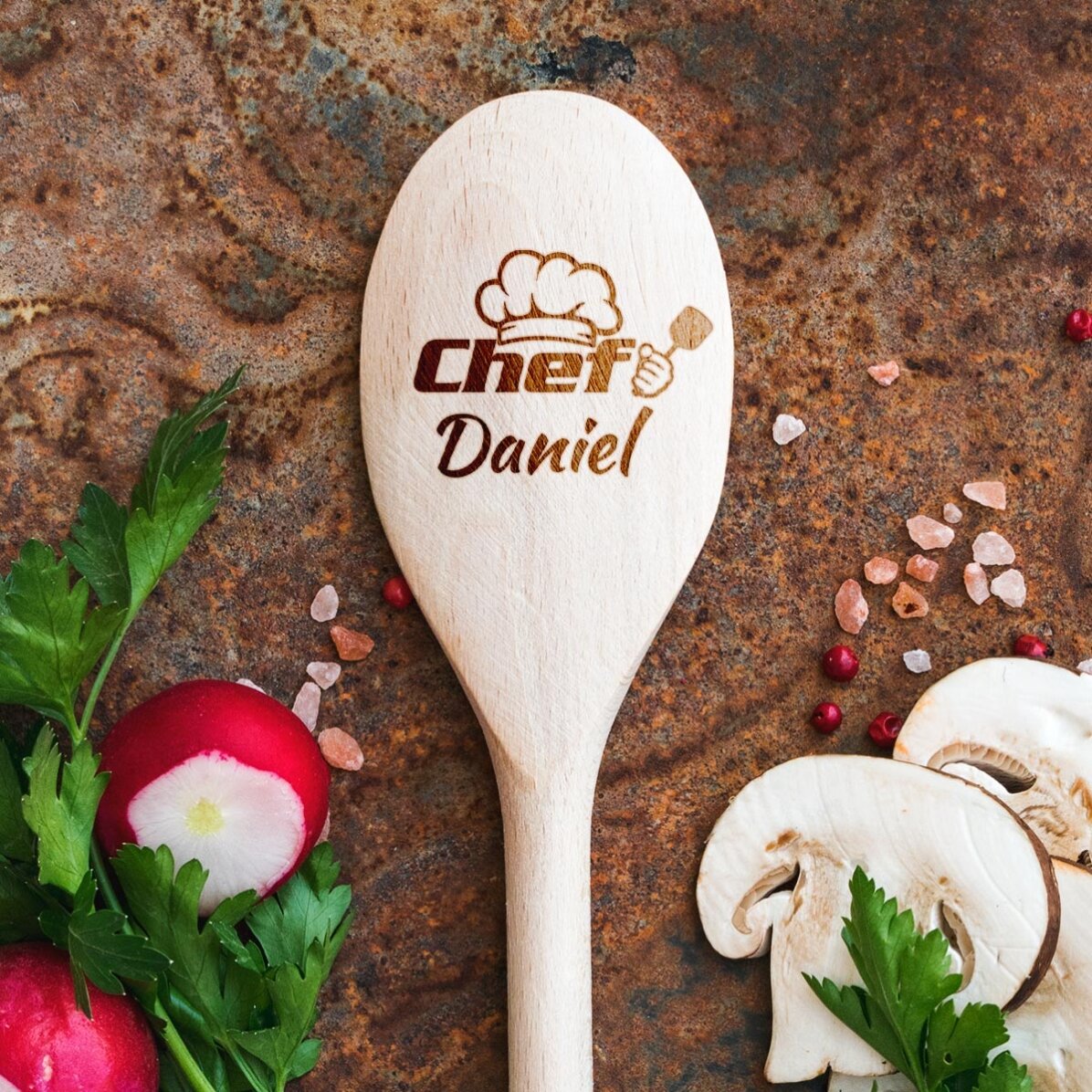 Cucchiaio di legno personalizzato - Chef Bucatar