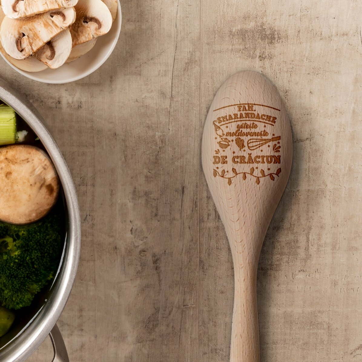 Cucchiaio di legno personalizzato con scritta - Natale in cucina